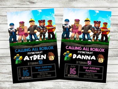 Roblox Birthday Party Invitation Boy Or Girl Personalized Custom You Print Ebay - 