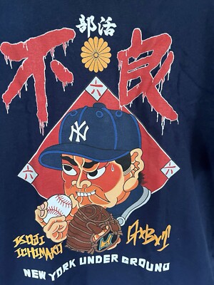 ICHIMARU x  GxBxT NEW YORK UNDERGROUND Mens Large Dark Blue T Shirt