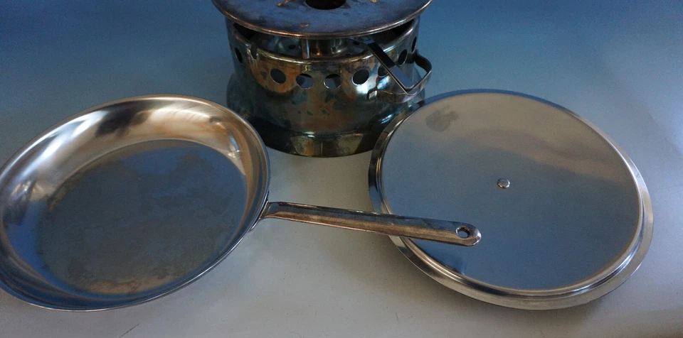 Spring Schweiz Rechaud mit Pfanne Kochset Metall versilbert u.Edelstahl(823-021) - Bild 3 von 4