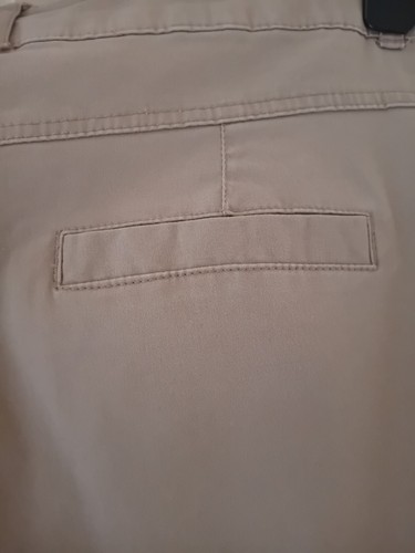 Womens George Sand Beige Cotton Straight Leg Trousers with Stretch Size 14 - Picture 5 of 9