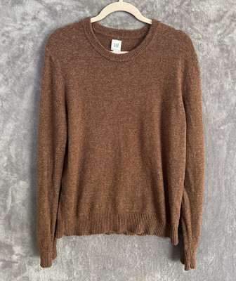 Gap Men's Sweater Extra Fine Merino Wool Blend Brown Size Medium