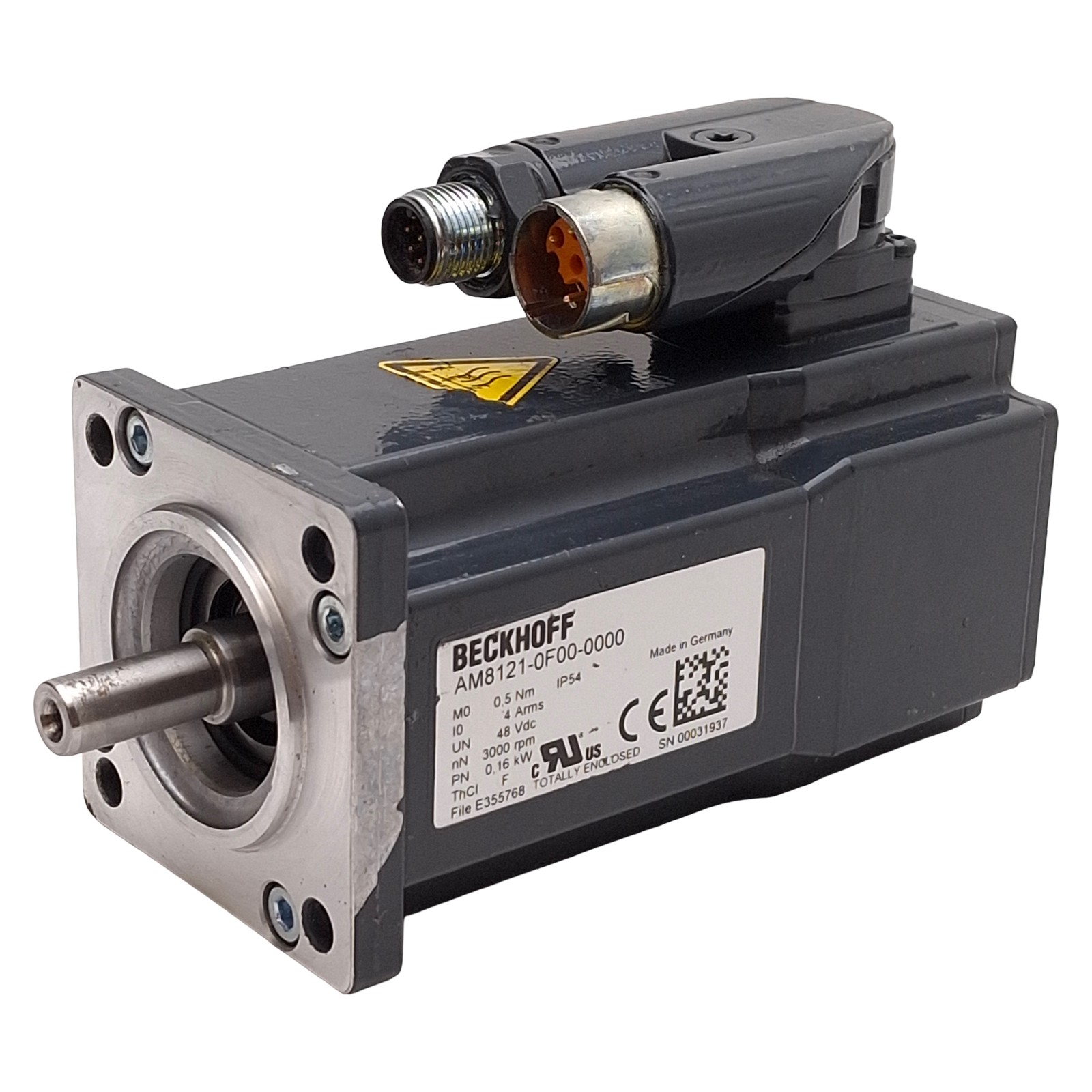 Beckhoff AM8121-0F00-0000 Servo Motor 0.16kW 48VDC 4A 3000rpm 0.5Nm, 58mm Flange