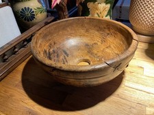 ART POPULAIRE ANCIEN AUTHENTIQUE COULOIR À LAIT ALPES - BOIS MONOXYLE  (AGRAFES)