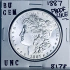 1887 BU GEM MORGAN SILVER DOLLAR UNC MS+++ U.S. MINT RARE COIN 8178