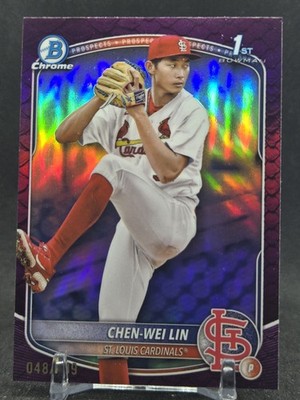 2025 Bowman Chen-Wei Lin Chrome Reptilian Fuchsia Refractor 1st #/199 Cardinals