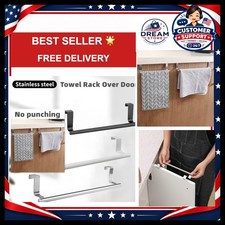 1Pcs Towel Rack Over Door Towel Bar Hanging Holder Stainless Steel Bathroom
