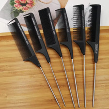 Professional Stainless Steel Rat Tail Comb Fine Teeth Barber Styling Tool