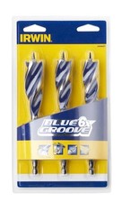 IRWIN 3 Piece Set Of 6X Blue Groove Wood Spade Auger Drills,20,22,25mm, 10506627