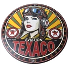 Vintage Texaco Gasoline Sign - Aviation Pilot Gas Pump Porcelain Sign