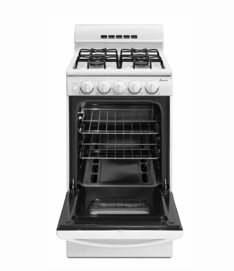 Amana 20" Independiente 2.6 Cu. Estufa de gas de pies con 4 quemadores sellados - AGG222VDW Foto 2 de 3