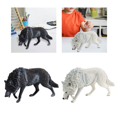 Wolf Figur handbemalt Modell Wohndeko Sammlung Lernspielzeug Miniatur