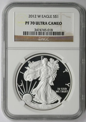 2012-W American Silver Eagle $1 Proof PF 70 Ultra Cameo NGC