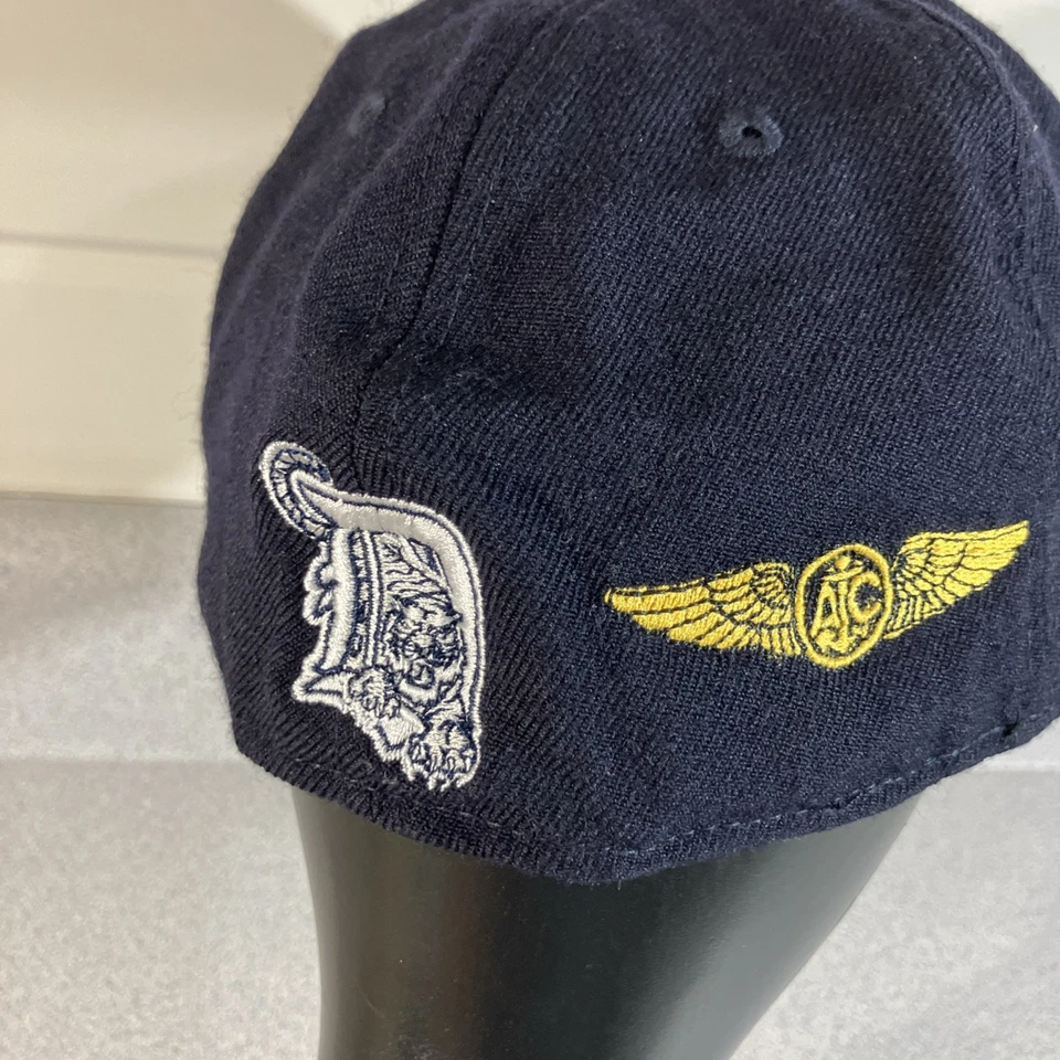 Detroit Tigers 7.25 New Era 59fifty Fitted Hat Navy Air Crew Side Patch Vtg Rare - Image 2 of 4