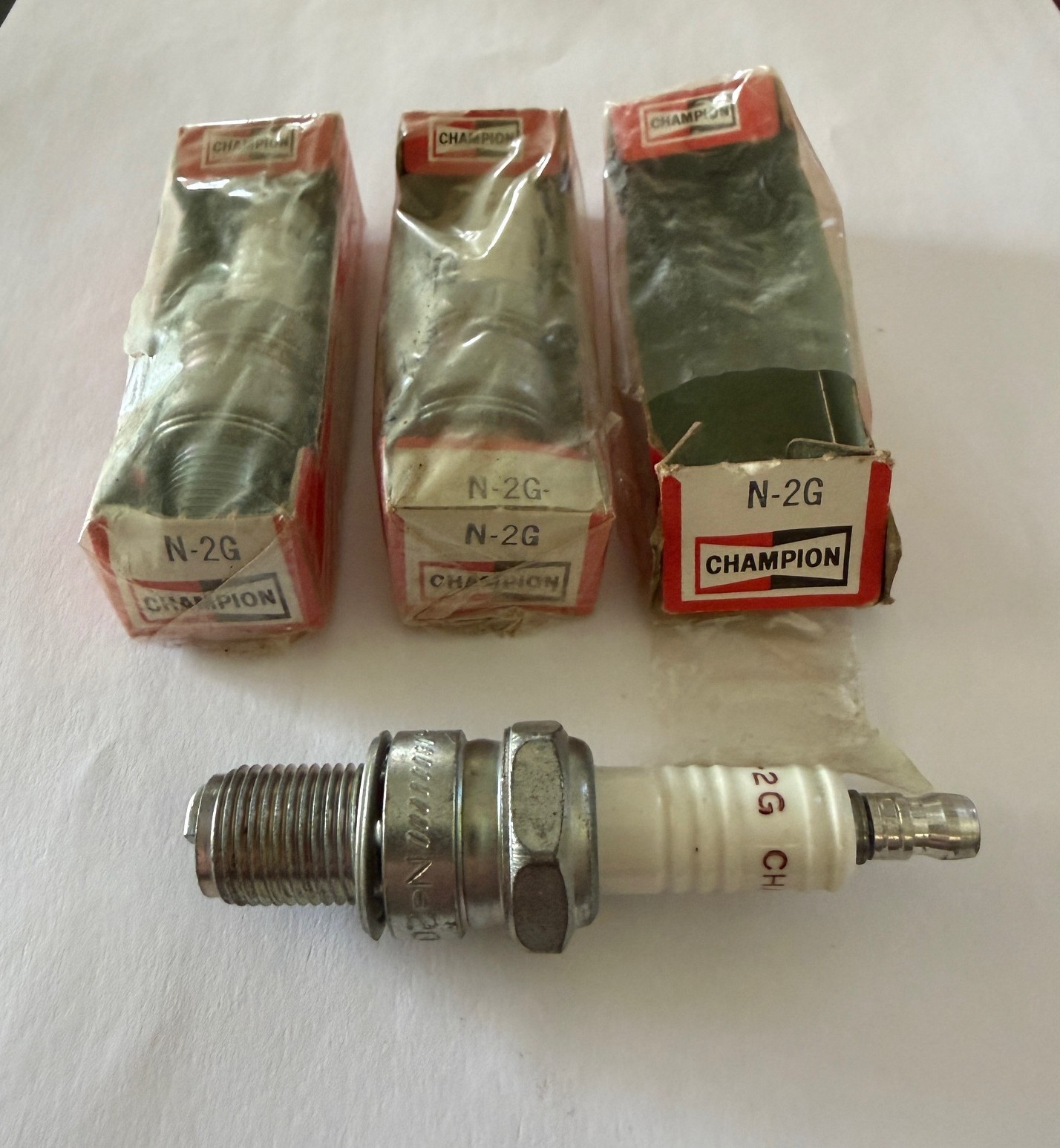 3 Champion N2G gold palladium spark plugs NOS vintage race motorcycle motocross 