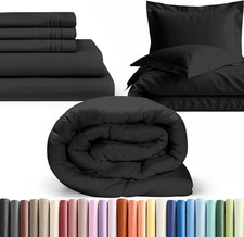 Black Complete Bedding Set Twin XL Size - Includes Twin XL Sheets Set, Comforter
