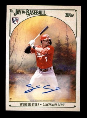 SPENCER STEER 2023 TOPPS BOB ROSS ROOKIE JOY OF BASEBALL AUTOGRAPH AUTO RC T7135