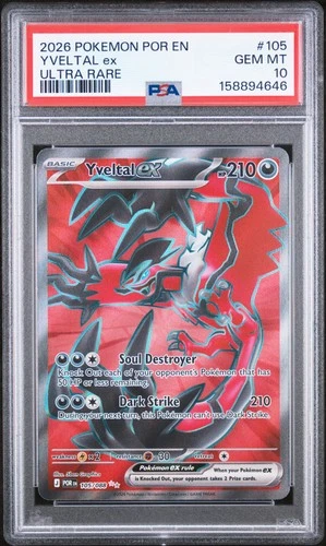 ME03: Perfect Order #105/088 Yveltal ex PSA 10 Ultra Rare,Holo
