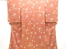 7454366: JAPANESE KIMONO / ANTIQUE KIMONO / SILK / KINSHA / FLOWER