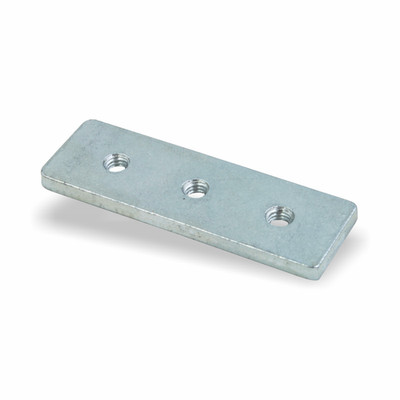 Nutenstein | Gewindeplatte 50x16x3mm mit 3xM4 Gewinde | Stahl verzinkt