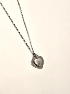 Sterling Silver Double Heart Pendant  Dangle Necklace 18"