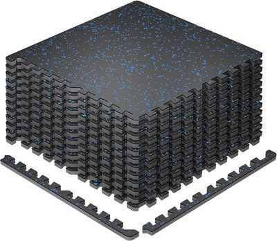 ExtraThick Interlocking Gym Mats, 12 Pcs, 48 Sq Ft EVA Foam Flooring,