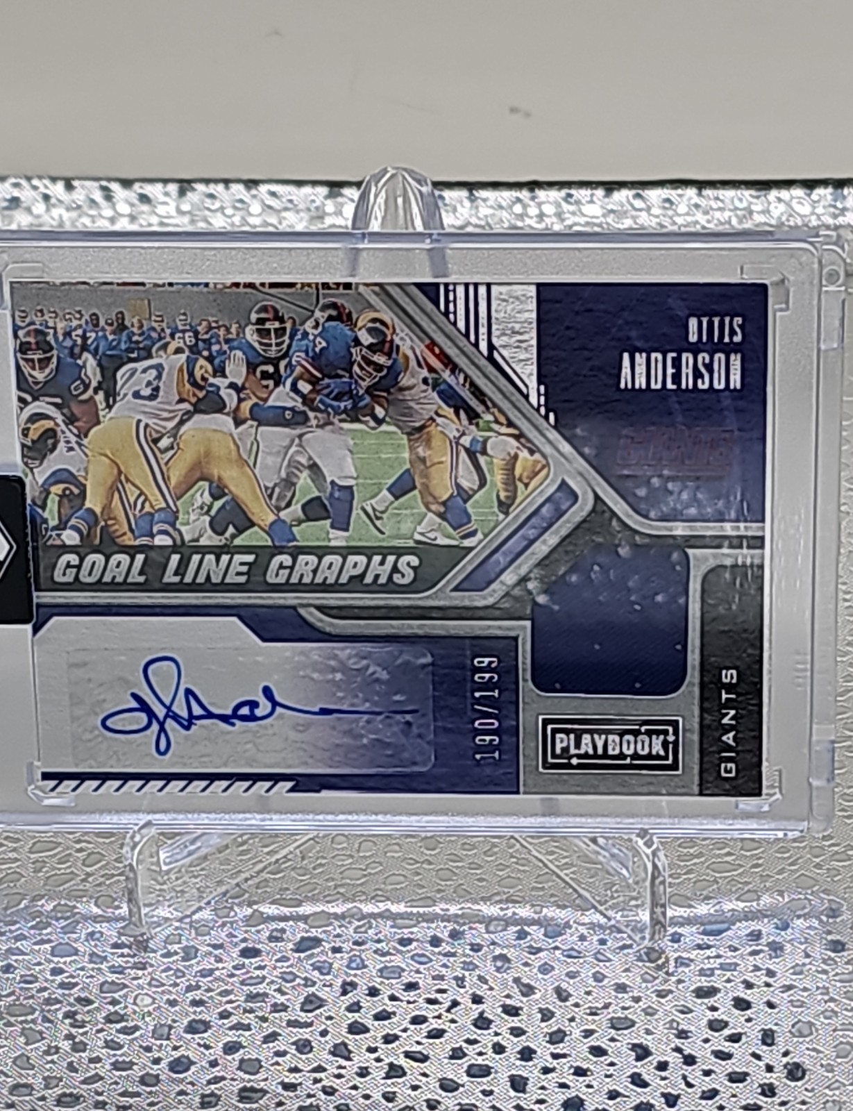2021 Panini Playbook - Goal Line Graphs Ottis Anderson #GLG-OAN /199 (AU, MEM)
