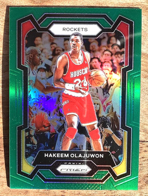 Hakeem Olajuwon Green Prizm 2023-24 Prizm #191 Panini Houston Rockets HOF