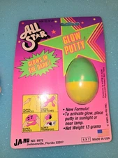 VINTAGE JA-RU Inc. Glow Putty Glow-in-the-Dark "Silly" Putty 1993