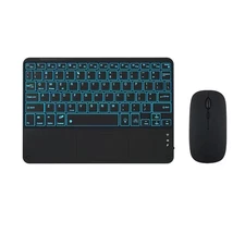 Ultra-Slim Bluetooth Keyboard with Built-in Touchpad and Mouse Portable Mini ...