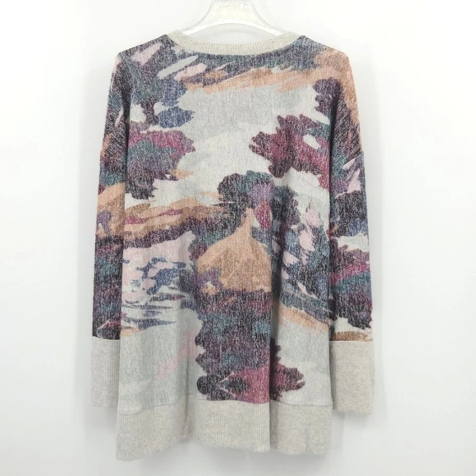 Suéter Tejido Westbound Top Mujer Talla 2X Rosa Gris Escénico Abuela Abuela Retro Foto 2 de 4