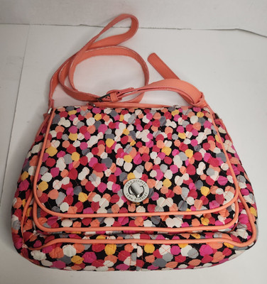 Vera Bradley ''Pixie Confetti'' Crossbody Purse Pink Adjustable Strap w/Turn Lock