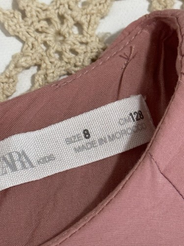Zara Mädchen Größe 8 Altrosa Stufen Bauernkleid Prärie Minimal Cottagecore - Bild 2 von 11