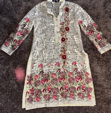 Indian Pakistani Women's Embroidered Kurti Kurta Tunic Dress Medium Wedding