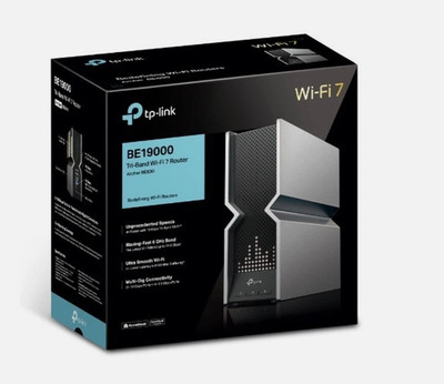 TP-LINK Archer BE800 BE19000 Tri-Band 4-Port Wireless Router Black - Brand New