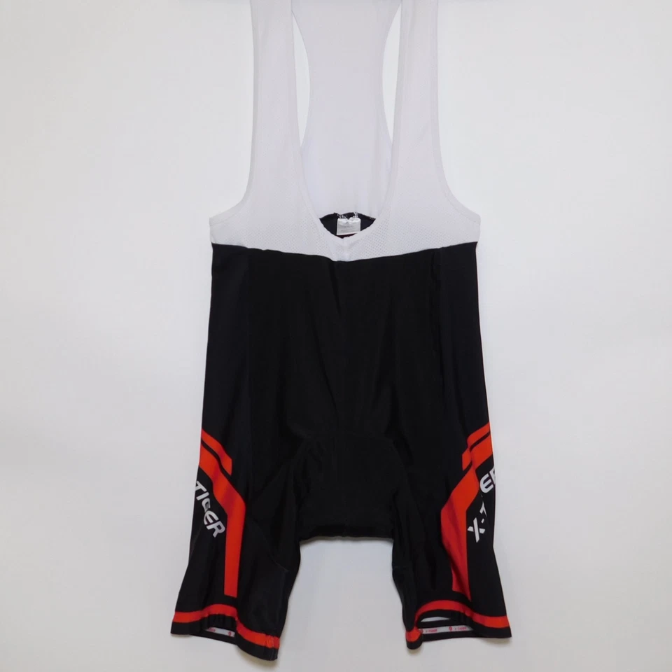 X-TIGER Black White Red Sleeveless Padded One Piece Cycling Bib Shorts Men's 2XL - Image 2 of 4