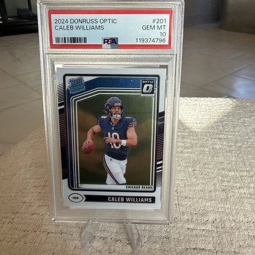 💥 2024 Panini Donruss Optic - Rated Rookie Caleb Williams #201 (RC) / PSA 10 🔥