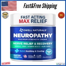 OWELL NATURALS Neuropathy Nerve Pain Relief Cream for Feet, Leg, Max Strenght US