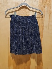Zara Kids girl metallic blue pleated skirt size 11-12 Lined