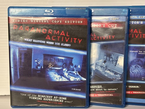 Lot of 4 Paranormal Activity 1 2 3 4 Horror/Suspense Movie Blu-Ray Complete Set - Picture 2 of 3