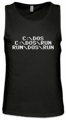 Run Dos Run Herren Tank Top Befehl Computer Software PC Programmierer Command