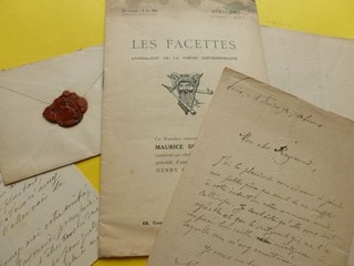 Maurice du PLESSYS (1864 1924) POETE école Romane Jean Moreas. 2x AUTOGRAPH