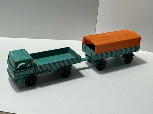Matchbox Lesney No 1 Mercedes Truck & No 2 Trailer w Orange Tilt