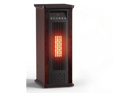 TOWER SPACE HEATER 2 Ft Infrared Quartz Electric Heater 1500W Wood with Remote