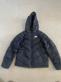 Unisex Kids Black Nike Puffer Coat Size M 10/12 Years