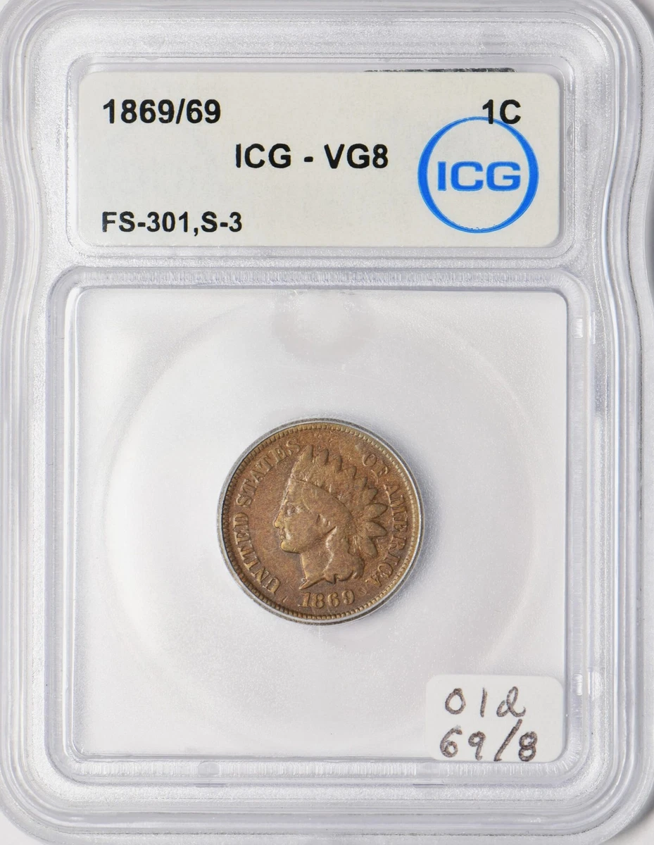Circulated ICG Certified Indian Head US Small Cents (1859-1909