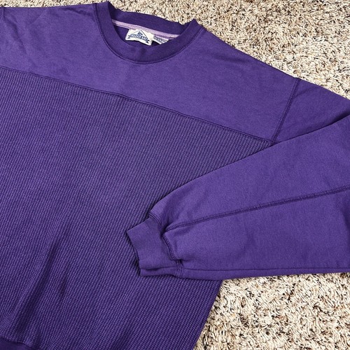 Vintage 90s Trader Bay Knit Crewneck Sweatshirt Mens Large Purple Pullover - Picture 4 of 14