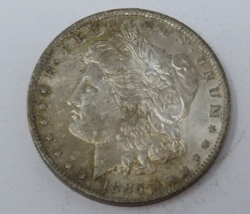 $1 1885-O Morgan Silver Dollar!  90% Circulated US Silver Coin AU Toning