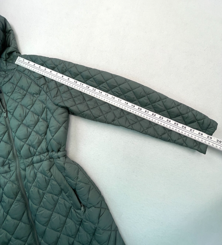 Athleta Parka Womens Large Sage Whisper Featherless Jacket Puffer Quilted - Imagen 10 de 18