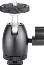 Mini Ball Head 1/4 inch Screw with Lock and Hot Shoe Mount Adapter for LED Light