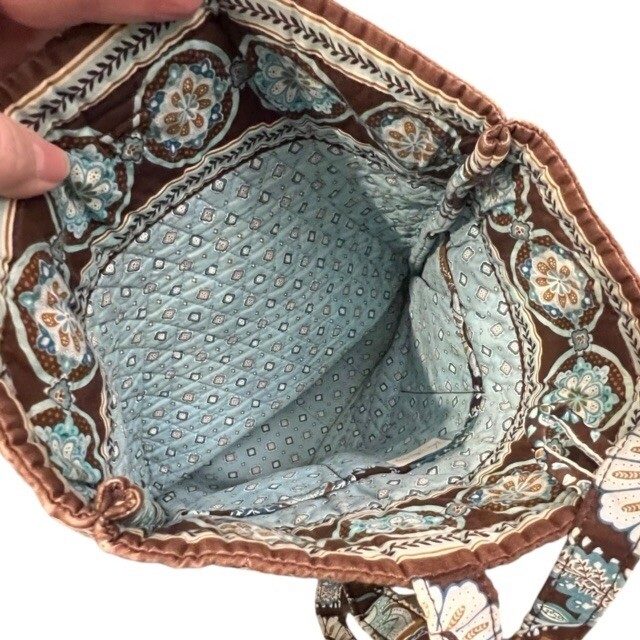 Vera Bradley Large Tote Bag Java Blue Floral Quil… - image 6